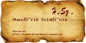 Huszárik Szidónia névjegykártya